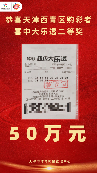 【天津】天津西青区50万大乐透大奖得主现身领奖!-彩经网